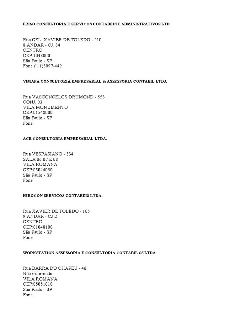 Pmei Consultoria e Servicos Contabeis e Administrativos LTD, PDF, São  Paulo